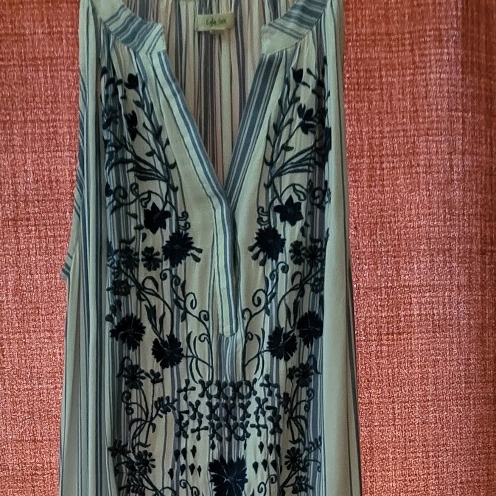 Kyla Seo Boho maxi embroidered dress with tassles